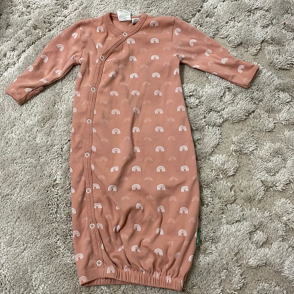 Parade Organics Sleep Sack Gown 3-6 Months Girl Rainbow Boho NWOT